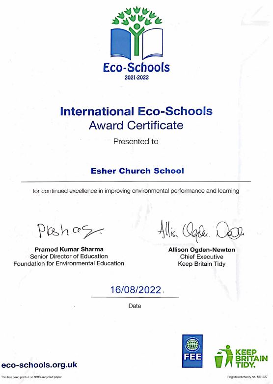 Eco Schools Award 2022